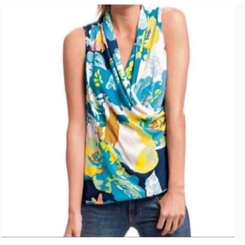 Cabi Spring Blossom Faux Wrap Blouse